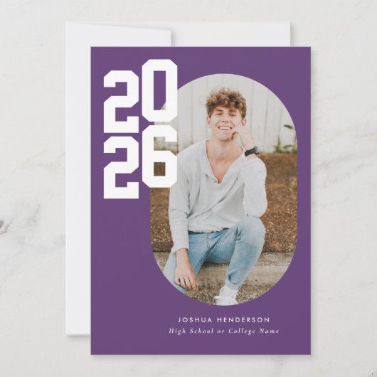 Bold Type Paars 2026 Foto Afstuderen  Aankondiging (Voorkant)