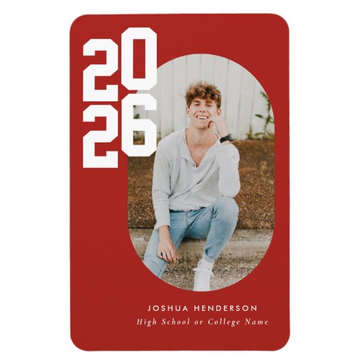 Bold Type Red Graduation Flexible Photo Magnet Magneet (Verticaal)