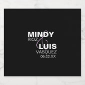 Bold Typografie Ampersand Pink Black Sparkling Wijnetiket (Enkel label)