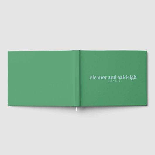 Bold Typografie Bright Green Blue Modern Wedding Gastenboek (Volledig)