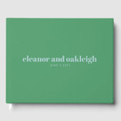 Bold Typografie Bright Green Blue Modern Wedding Gastenboek (Voorkant)