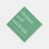 Bold Typografie Bright Green Blue Modern Wedding Servet (Hoek)