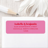 Bold Typografie Bright Pink en Red Modern Wedding Etiket (Insitu)