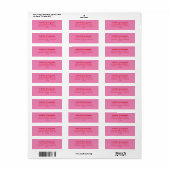 Bold Typografie Bright Pink en Red Modern Wedding Etiket (Full Sheet)