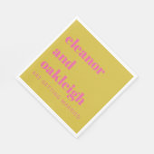 Bold Typografie Bright roze gele moderne bruiloft Servet (Hoek)