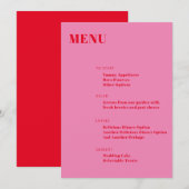 Bold Typografie Bright roze rood Modern minimalist Menu (Voorkant / Achterkant)