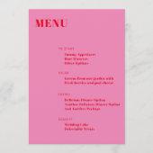 Bold Typografie Bright roze rood Modern minimalist Menu (Voorkant)