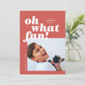 Bold Typografie Colorblock Photo-kerstkaart Kaart (Staand voorkant)