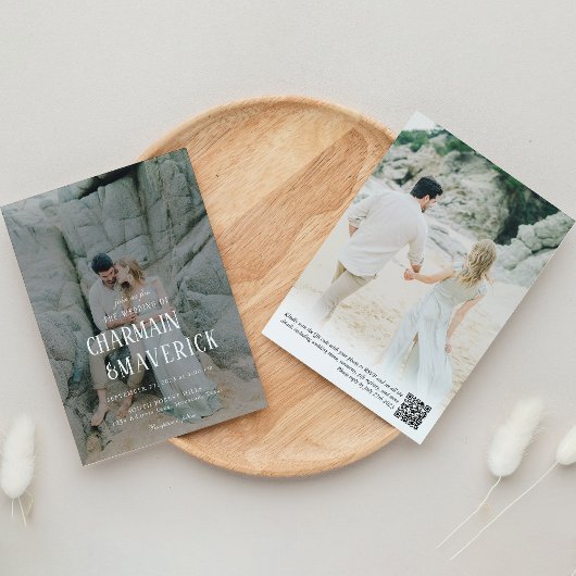 Bold Typografie Foto QR code Weddenschap Kaart