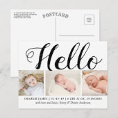 Bold Typografie "Hallo" 3 Aankondiging van de gebo (Voorkant / Achterkant)