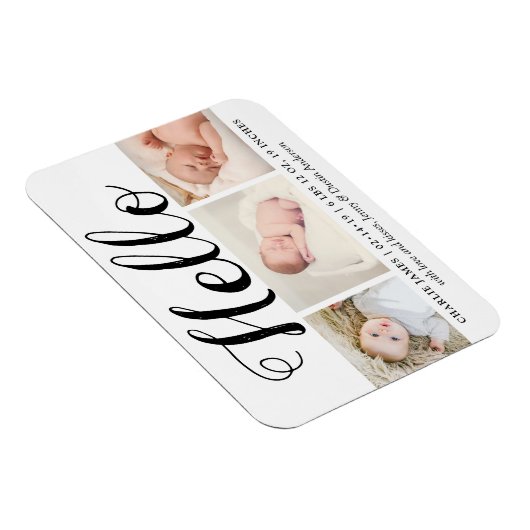 Bold Typografie "Hallo" 3 Aankondiging van de gebo Magneet (Rechterzijde)