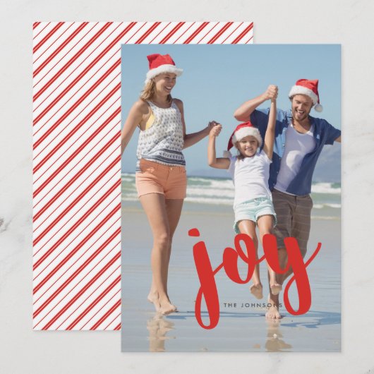 Bold Typografie Joy Photo Holiday Card Kaart (Voorkant / Achterkant)