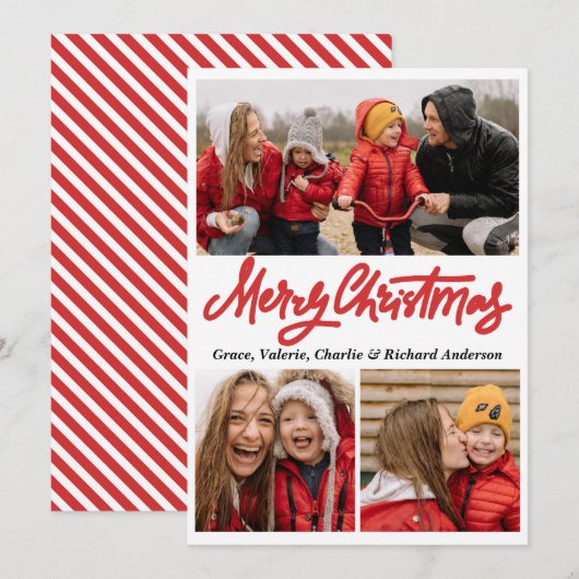 Bold Typografie-kerstkaart Kaart (Voorkant / Achterkant)