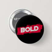 BOLD Typografie Knop – Rood en Wit Ronde Button 5,7 Cm (Voorkant /achterkant)