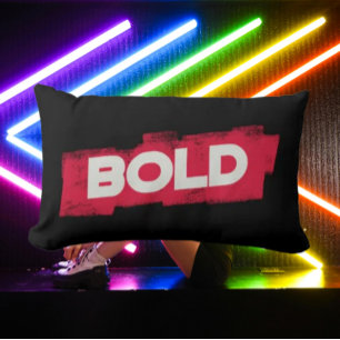 BOLD Typografie Kussen – Rood en Wit