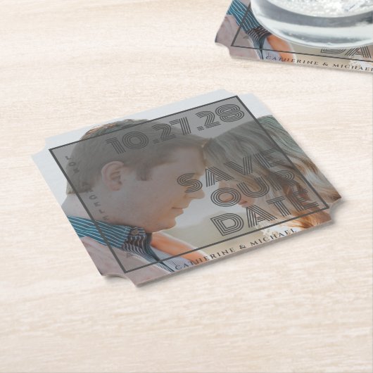 Bold Typografie Moderne Eenvoudige Minimale Foto Kartonnen Onderzetters (Gekanteld)