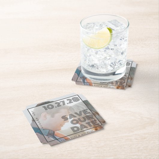 Bold Typografie Moderne Eenvoudige Minimale Foto Kartonnen Onderzetters (Insitu)