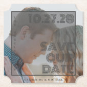 Bold Typografie Moderne Eenvoudige Minimale Foto Kartonnen Onderzetters (Voorkant)