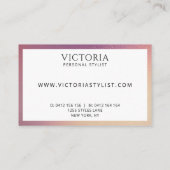 Bold Typografie op achtergrond van Chic Ombre Visitekaartje (Achterkant)