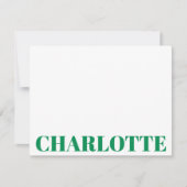 Bold Typografie Persoonlijke naam Kelly Green Notitiekaartje (Voorkant)