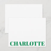 Bold Typografie Persoonlijke naam Kelly Green Notitiekaartje (Voorkant / Achterkant)