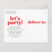 Bold Typografie Red Photo Graduparty Uitnodiging Briefkaart (Achterkant)