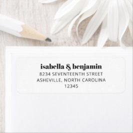 Bold Typografie Simple White Modern Wedding Etiket