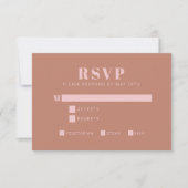 Bold Typografie Terracotta Pink Modern Bat Mitzvah RSVP Kaartje (Voorkant)