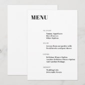 Bold Typografie White Modern Minimalist Menu (Voorkant / Achterkant)