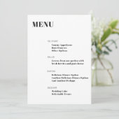 Bold Typografie White Modern Minimalist Menu (Staand voorkant)