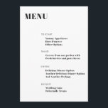 Bold Typografie White Modern Minimalist Menu<br><div class="desc">Bold Typografie White Modern Minimalist Wedding Menu</div>