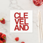Bold Typographic Cleveland Souvenir Servetten (Insitu)