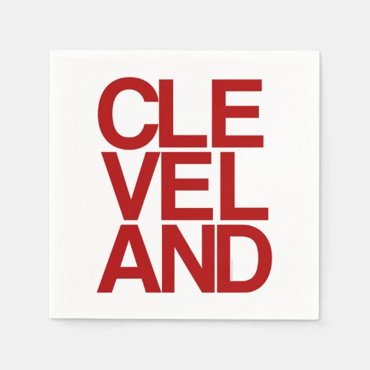 Bold Typographic Cleveland Souvenir Servetten (Voorkant)