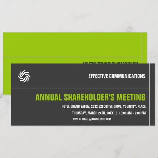 Bold Typographic Corporate Event Invitation Kaart (Voorkant / Achterkant)