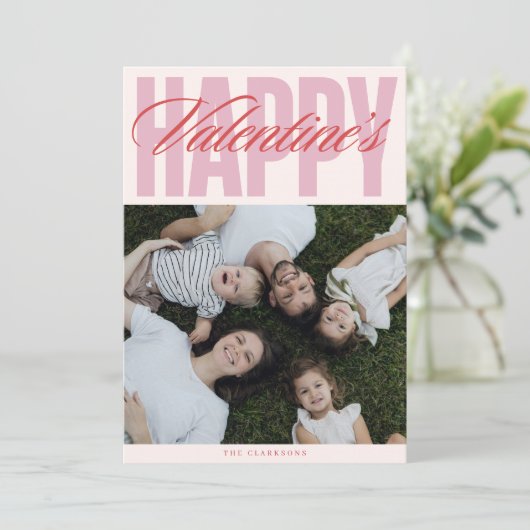 Bold Typographic Valentine’s Day Photo Card Kaart (Staand voorkant)