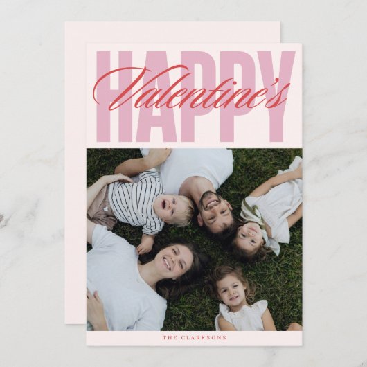 Bold Typographic Valentine’s Day Photo Card Kaart (Voorkant / Achterkant)