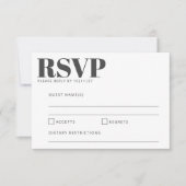 Bold Typography Black and White Modern Wedding RSVP Kaartje (Voorkant)