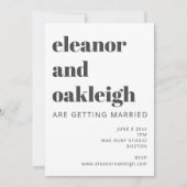 Bold Typography Black and White Photo Wedding Kaart (Voorkant)