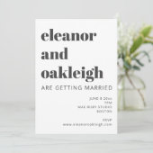 Bold Typography Black and White Photo Wedding Kaart (Staand voorkant)