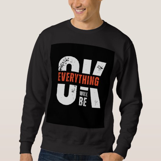 Bold Typography Black Sweatshirt (Voorkant)