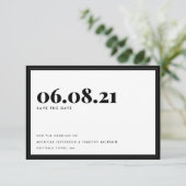 Bold Typography Black White Minimal Simple Save The Date (Staand voorkant)