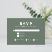 Bold Typography Blush Pink and Green Bat Mitzvah RSVP Kaartje (Staand voorkant)