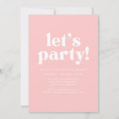Bold Typography Blush Pink Photo Graduparty Kaart (Achterkant)