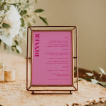 Bold Typography Bright Pink and Red Simple Wedding Menu<br><div class="desc">Bold Typografie Helderroze en rood Eenvoudig bruiloft menu</div>