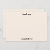 Bold Typography Brown Cream Cute Bat Mitzvah Name Bedankkaart (Voorkant / Achterkant)