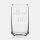 Bold Typography Brown Modern 50th Birthday Favor Blikvorm Glas (Achterkant)