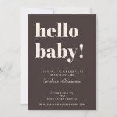 Bold Typography Brown Modern Cute Baby Shower Kaart (Voorkant)