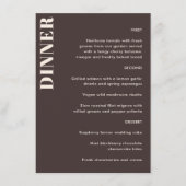 Bold Typography Brown Simple Wedding Dinner Menu (Voorkant)