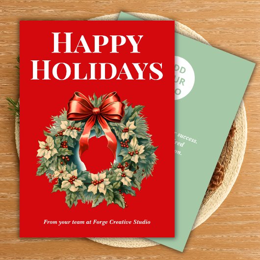 Bold Typography Business Christmas Card Feestdagenkaart