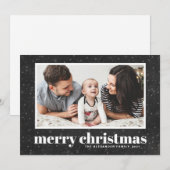Bold Typography Chalkboard Merry Kerstfoto Feestdagenkaart (Voorkant / Achterkant)